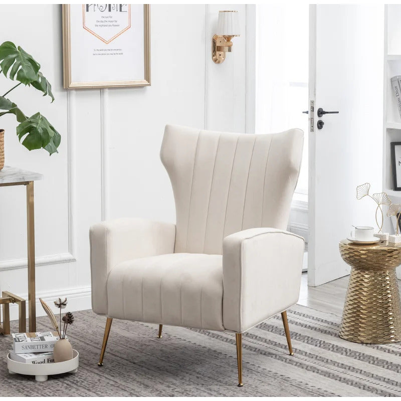 Wing Chair: 27'' Wide Velvet Wingback Chair