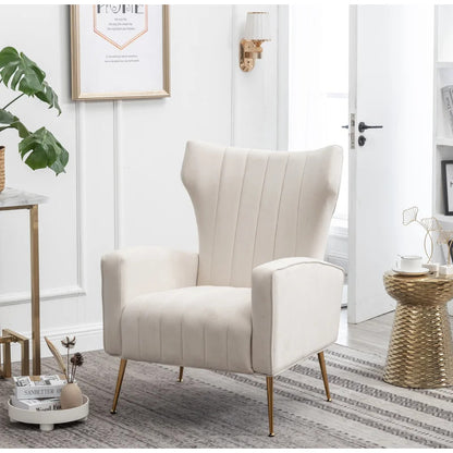Wing Chair: 27'' Wide Velvet Wingback Chair