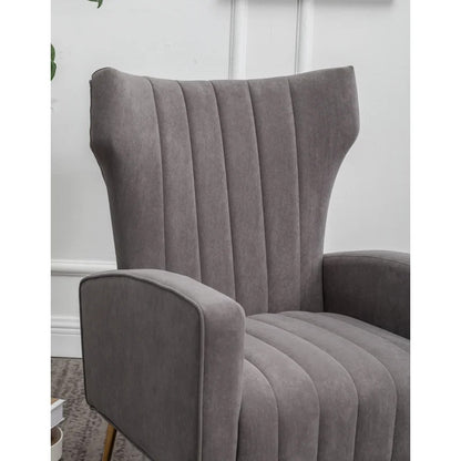 Wing Chair: 27'' Wide Velvet Wingback Chair