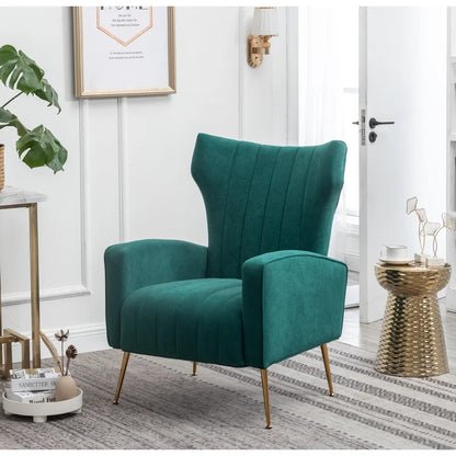 Wing Chair: 27'' Wide Velvet Wingback Chair