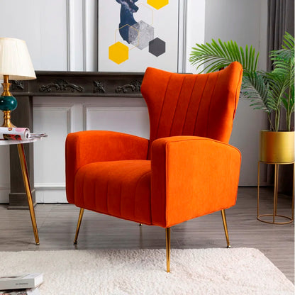 Wing Chair: 27'' Wide Velvet Wingback Chair
