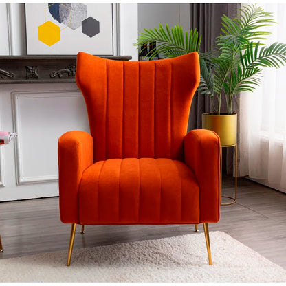 Wing Chair: 27'' Wide Velvet Wingback Chair