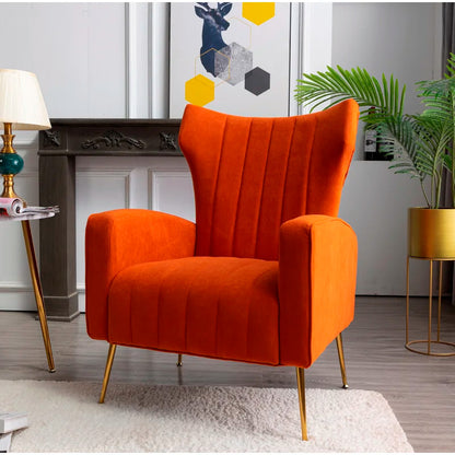 Wing Chair: 27'' Wide Velvet Wingback Chair