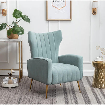 Wing Chair: 27'' Wide Velvet Wingback Chair