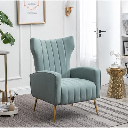 Wing Chair: 27'' Wide Velvet Wingback Chair
