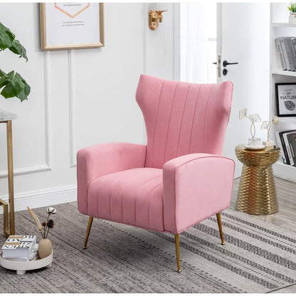 Wing Chair: 27'' Wide Velvet Wingback Chair