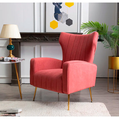 Wing Chair: 27'' Wide Velvet Wingback Chair