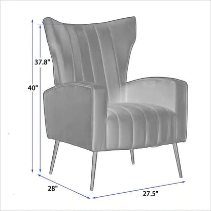 Wing Chair: 27'' Wide Velvet Wingback Chair
