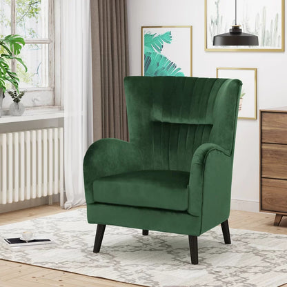 Wing Chair: 31'' Wide Tufted Velvet Wingback Chair