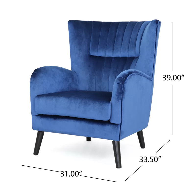 Wing Chair: 31'' Wide Tufted Velvet Wingback Chair