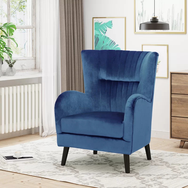Wing Chair: 31'' Wide Tufted Velvet Wingback Chair