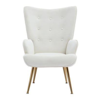 Wing Chair: Corvilus Wide Tufted Velvet Wingback Chair
