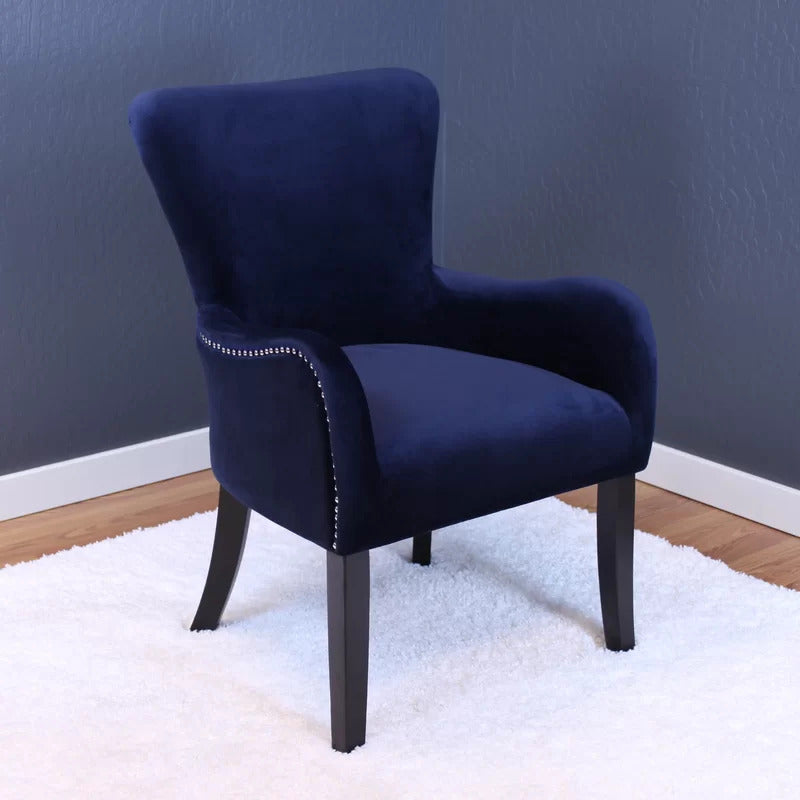 Wing Chair: Flaska 25.5'' Wide Tufted Velvet Wingback Chair