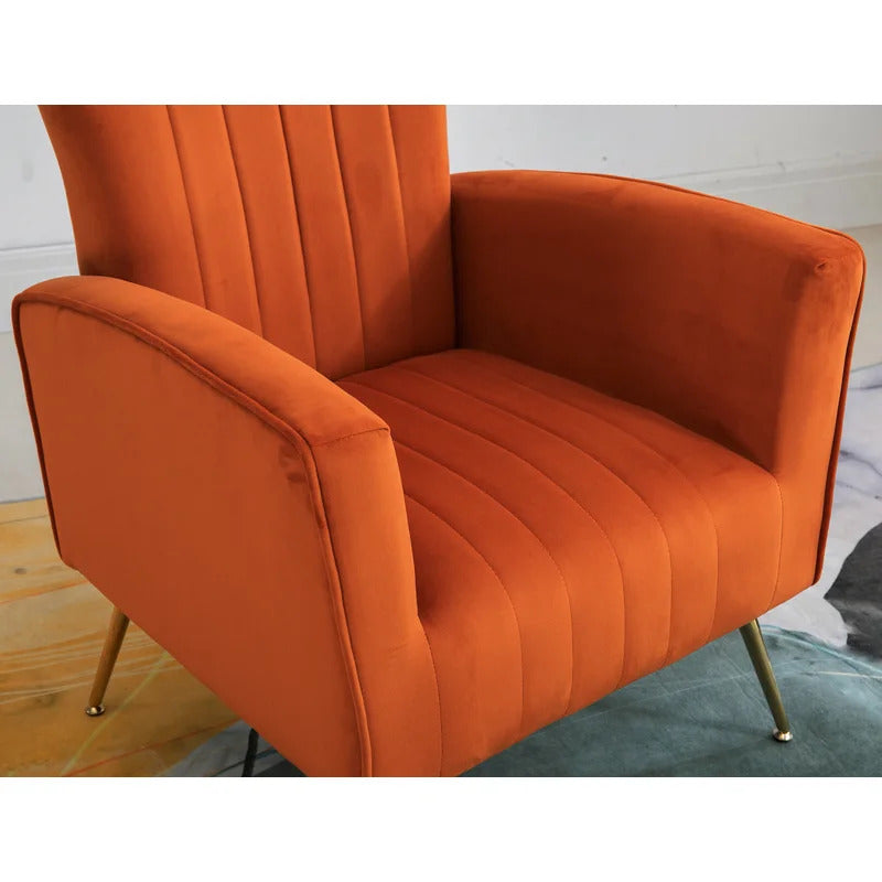 Wing Chair: Fliptak 24.5'' Wide Velvet Wingback Chair