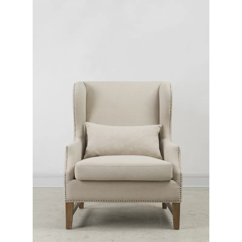 Wing Chair: Hamuelson 34.25'' Wide Linen Wingback Chair