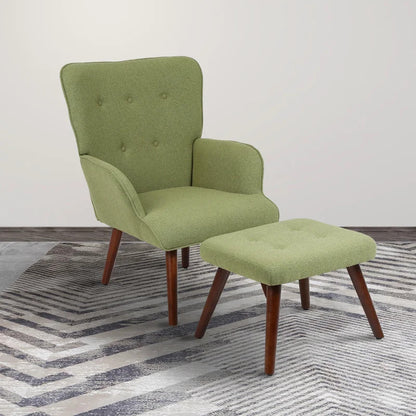 Wing Chair: Matun 27.2'' Wide Tufted Wingback Chair and Ottoman