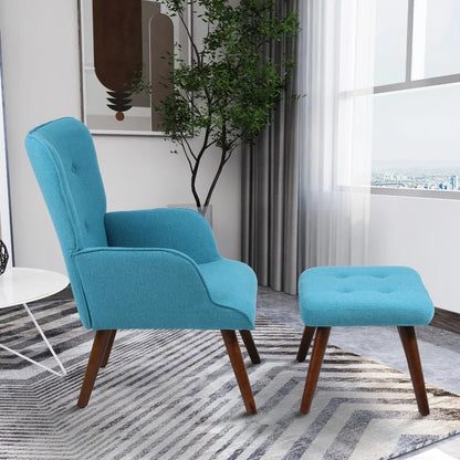 Wing Chair: Matun 27.2'' Wide Tufted Wingback Chair and Ottoman
