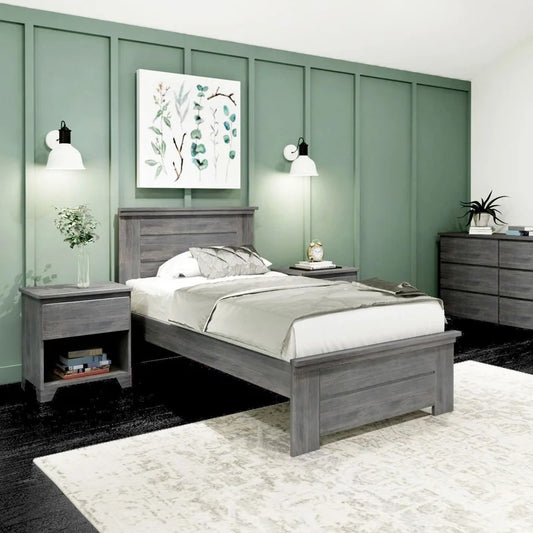 Wooden Bed: Evoque Solid Wood Platform Bed