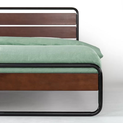 Wooden Bed: Vitano Low Profile Wood Platform Bed