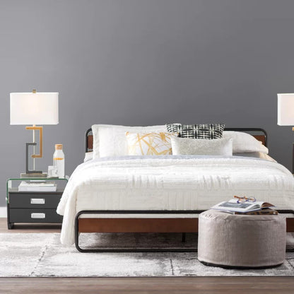 Wooden Bed: Vitano Low Profile Wood Platform Bed