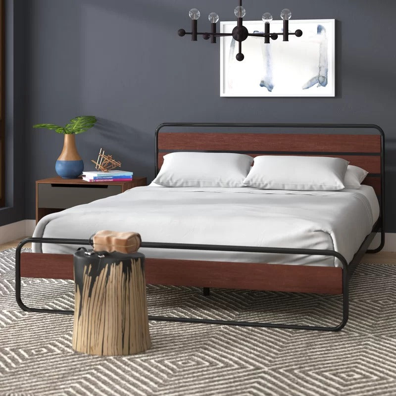 Wooden Bed: Vitano Low Profile Wood Platform Bed