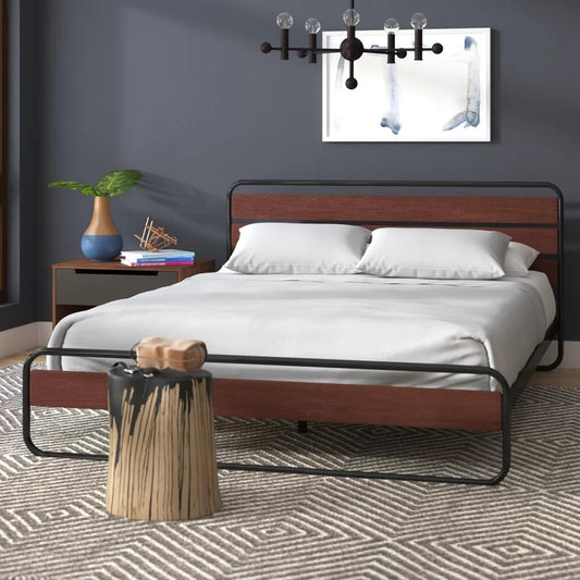 Wooden Bed: Vitano Low Profile Wood Platform Bed