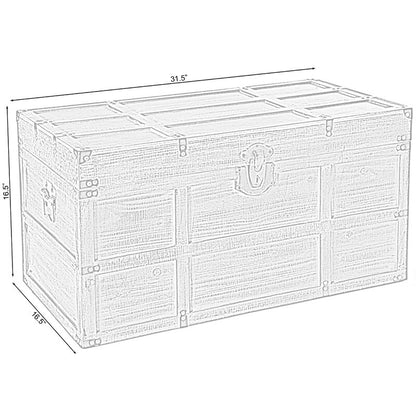 Wooden Box : 2 Piece Blanket Storage Box