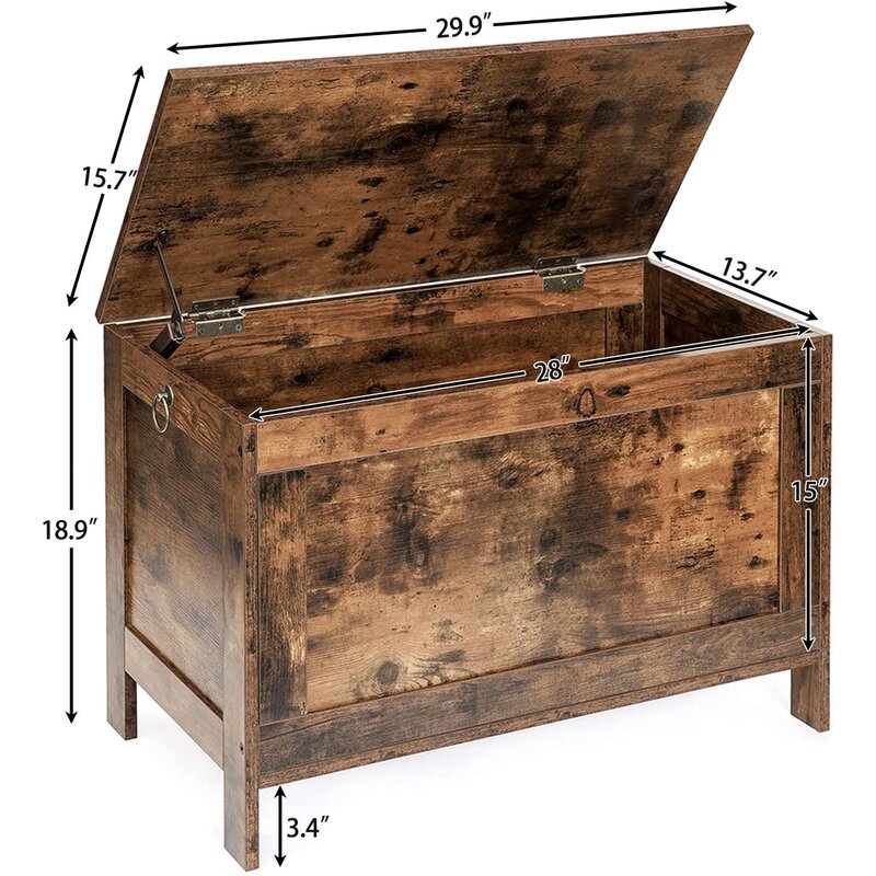 Wooden Box : Rustic Brown Storage Cabinet
