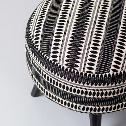 Wooden Ottomans: Black & Cream Ottoman