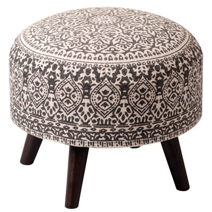 Wooden Ottomans: Classic Imprinted Ottoman