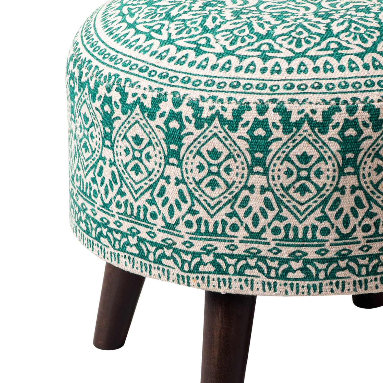 Wooden Ottomans: Classic Imprinted Ottoman (Green)