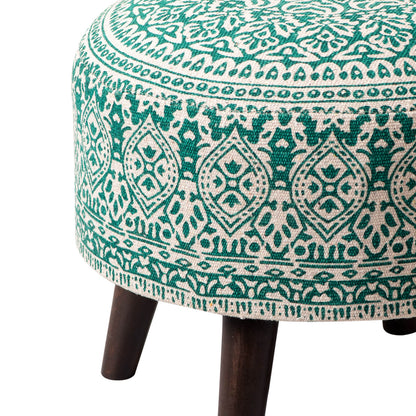 Wooden Ottomans: Classic Imprinted Ottoman (Green)