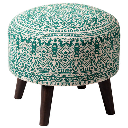 Wooden Ottomans: Classic Imprinted Ottoman (Green)