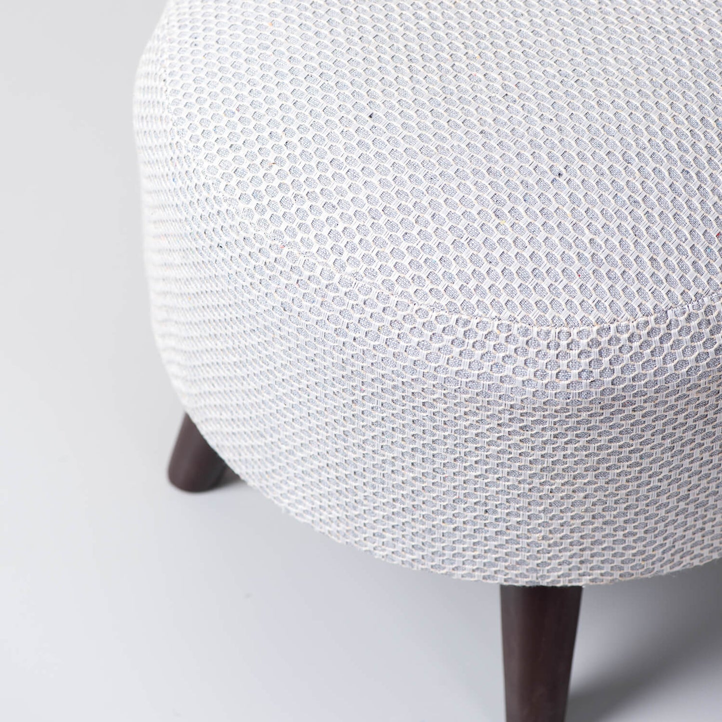 Wooden Ottomans: Grey Cotton Ottoman Set of 1