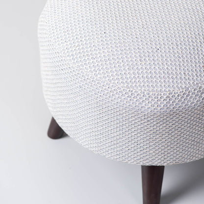 Wooden Ottomans: Grey Cotton Ottoman Set of 1