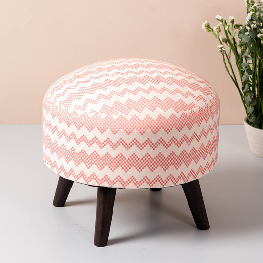 Wooden Ottomans: Light Pink Ottoman