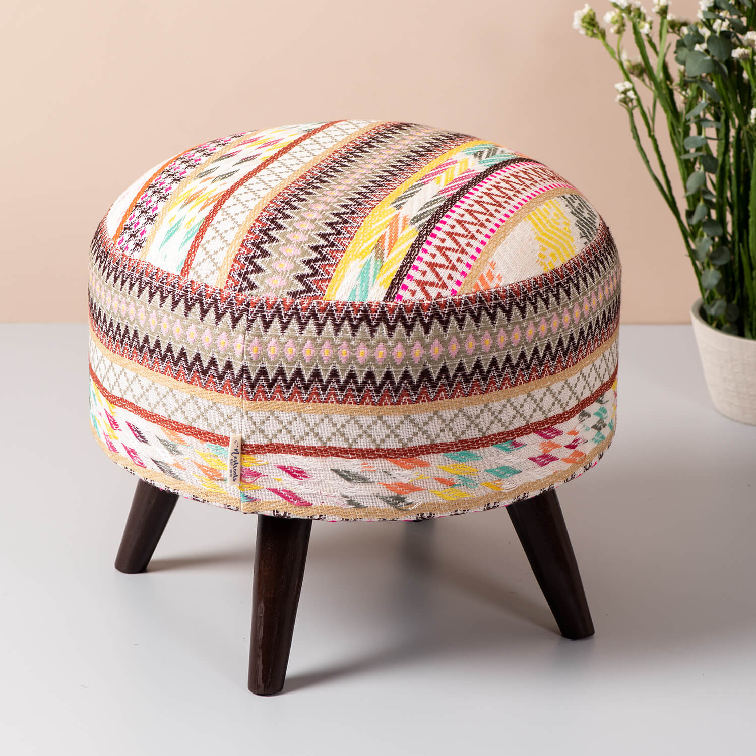 Wooden Ottomans: Multi color Ottoman Set of 1