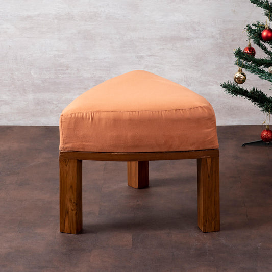 Wooden Ottomans: Tan Triangle Ottoman