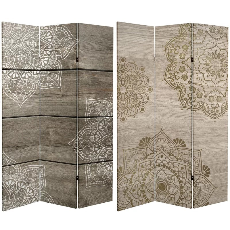 Wooden Partition 47.25'' W x 72'' H 3 - Panel Folding Wooden Partition