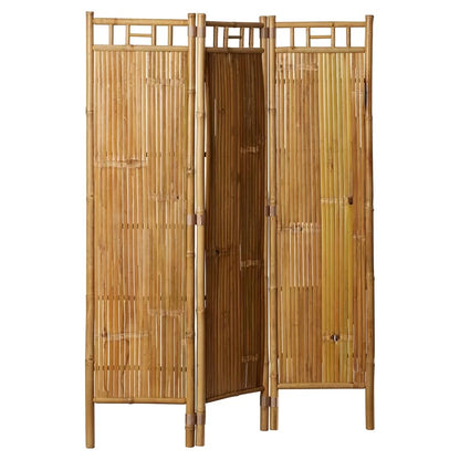 Wooden Partition: 48'' W x 63'' H 3 - Panel Bamboo/Rattan Folding Wooden Partition
