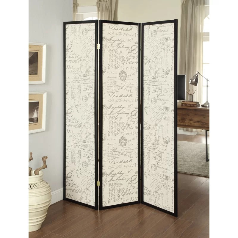 Wooden Partition 52'' W x 70.25'' H 3 - Panel Solid Wood Folding Wooden Partition
