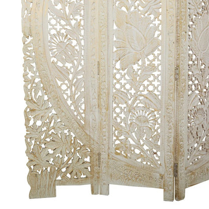 Wooden Partition 60'' W x 72'' H 4 - Panel Solid Wood