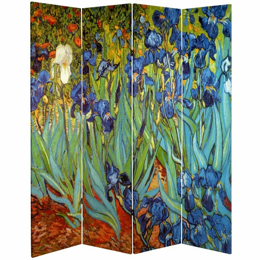 Wooden Partition 63'' W x 70.88'' H 4 - Panel Folding Wooden Partition