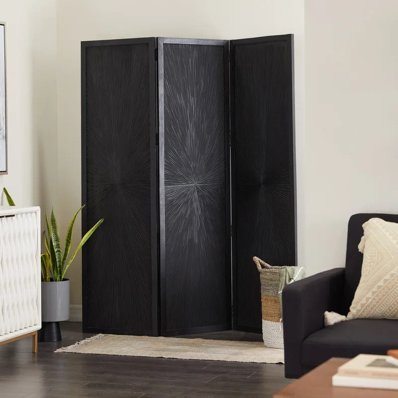 Wooden Partition 70'' H 3 - Panel Folding Wooden Partition