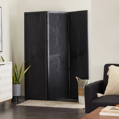 Wooden Partition 70'' H 3 - Panel Folding Wooden Partition