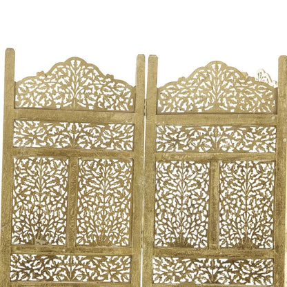 Wooden Partition: 80'' W x 71'' H 4 - Panel Folding Wooden Partition