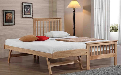 Single Bed: Wooden Single Guest Bed