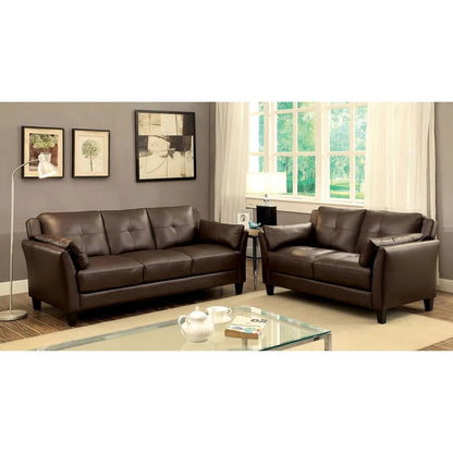Wooden Sofa: Lesin 75.5'' Faux Leather Flared Arm Sofa