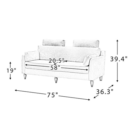 Wooden Sofa: Lexan Wooden 75'' Square Arm Sofa