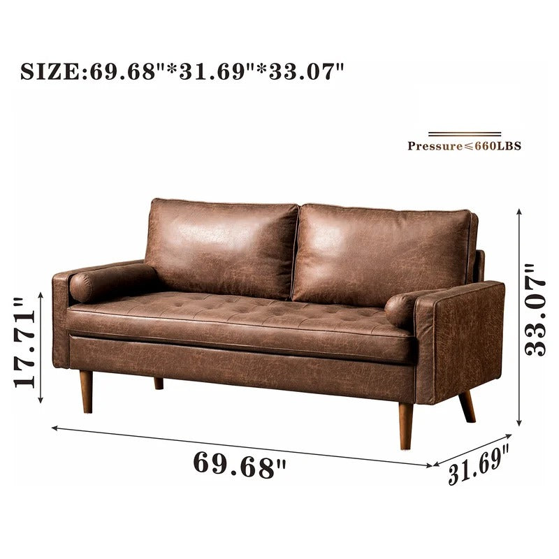 Wooden Sofa: Ratiro 69.68" Square Arm Sofa